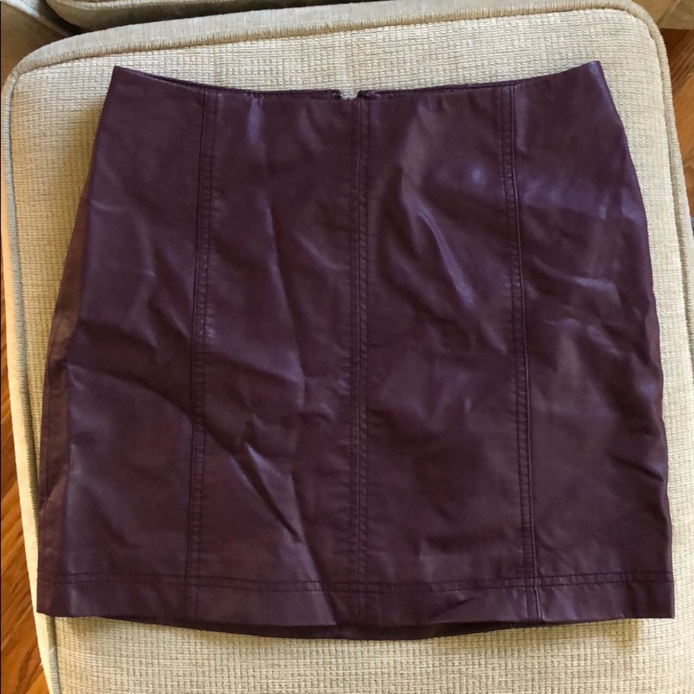 Free people mini faux leather skirt